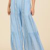 Women Surf Gypsy Bottoms | Water Blue Tonal Textured Stripe Pants